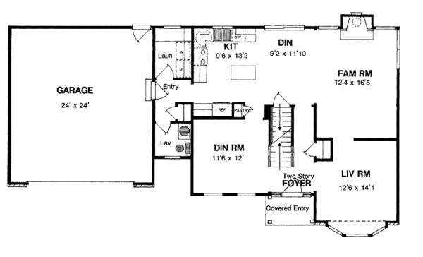 Home Plan - Country Floor Plan - Main Floor Plan #316-148