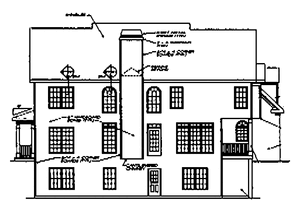 Exterior - Rear Elevation for Country House Plan #927-462 - 5 bed, 4 bath