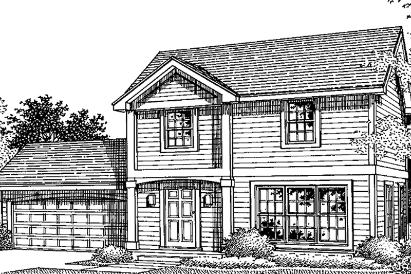 Architectural House Design - Colonial Exterior - Front Elevation Plan #320-1054