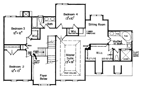 House Plan Design - Colonial Floor Plan - Upper Floor Plan #927-143
