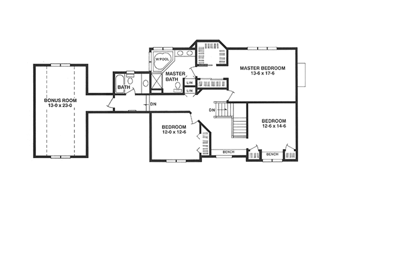 Dream House Plan - Floor Plan - Upper Floor for Country House Plan #981-26 - 3 bed, 2.5 bath