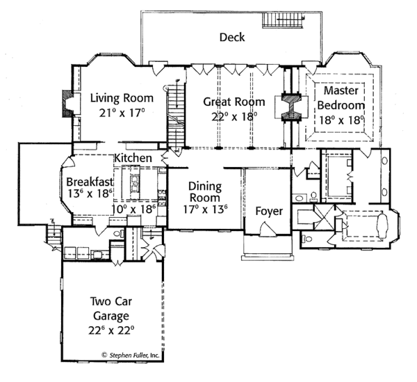 Dream House Plan - Country Floor Plan - Main Floor Plan #429-148
