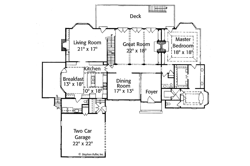 Home Plan - Floor Plan - Main Floor for Country House Plan #429-148 - 5 bed, 4 bath