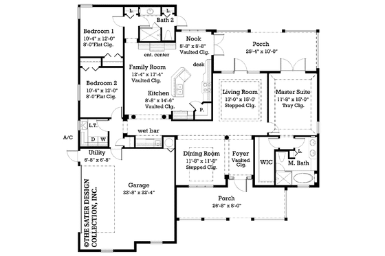 Floor Plan - Main Floor for Craftsman House Plan #930-191 - 3 bed, 2 bath
