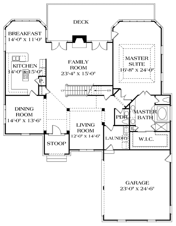 House Plan Design - Traditional Floor Plan - Main Floor Plan #453-359