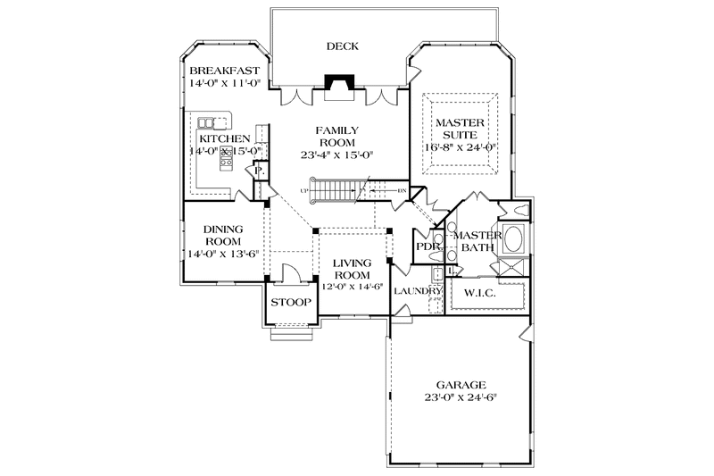 Architectural House Design - Floor Plan - Main Floor for Traditional House Plan #453-359 - 5 bed, 3.5 bath