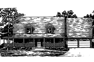 Exterior - Front Elevation 3 for Country House Plan #30-293 - 3 bed, 2 bath