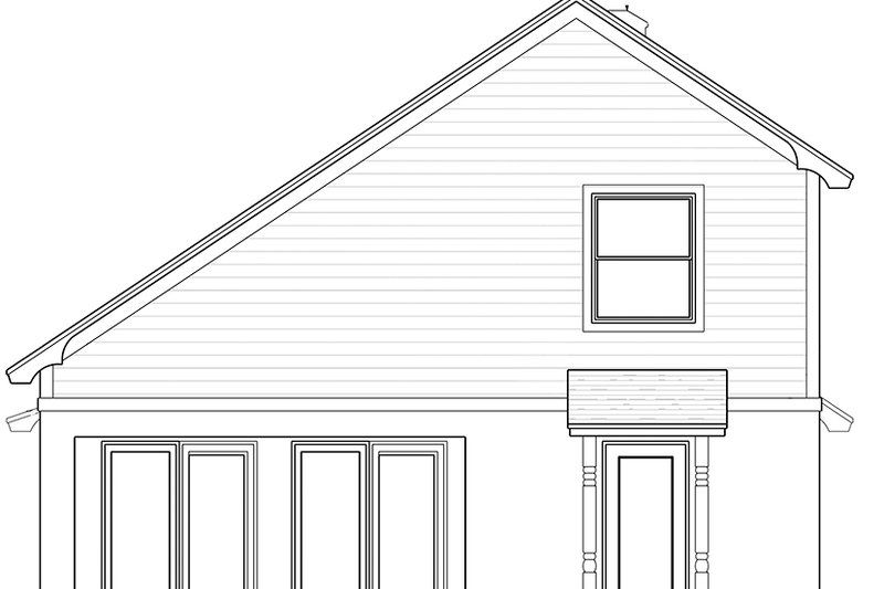 House Design - Exterior - Rear Elevation for European House Plan #1058-108 - 2 bed, 2 bath