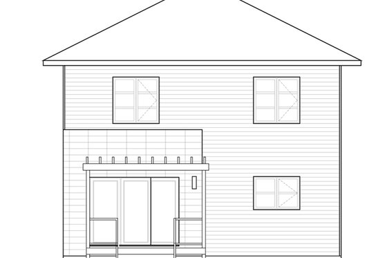 Exterior - Rear Elevation for Contemporary House Plan #23-2583 - 3 bed, 1.5 bath