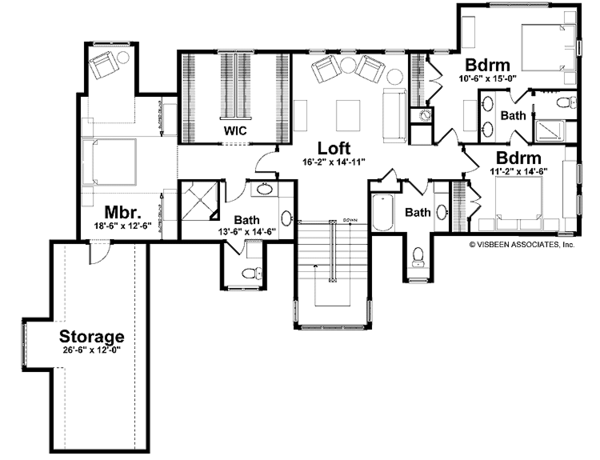 House Design - European Floor Plan - Upper Floor Plan #928-180