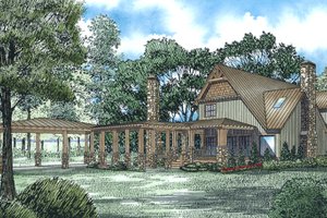 Exterior - Rear Elevation for Craftsman House Plan #17-3382 - 3 bed, 3.5 bath