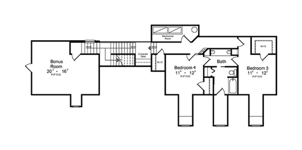 House Design - Colonial Floor Plan - Upper Floor Plan #417-812