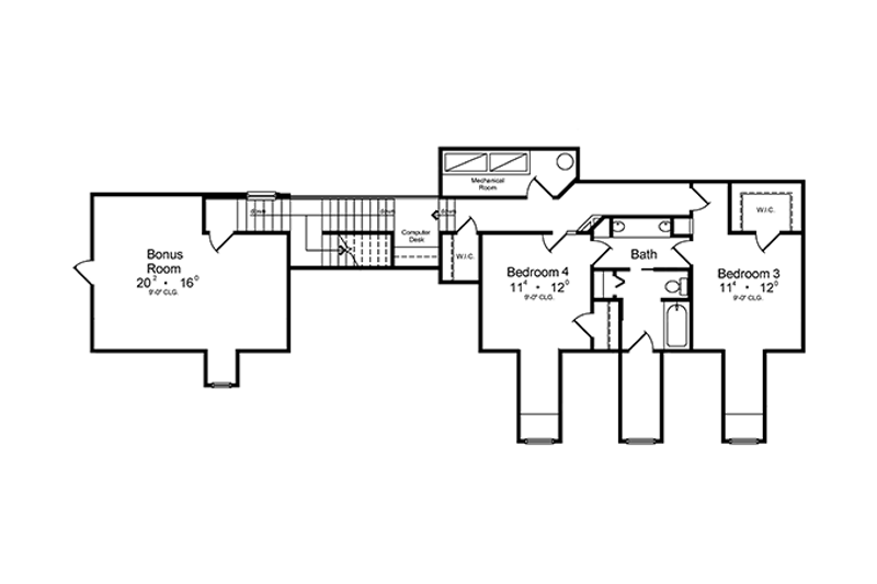 Home Plan - Floor Plan - Upper Floor for Colonial House Plan #417-812 - 4 bed, 4 bath