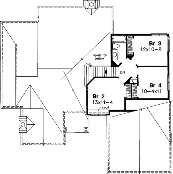 Dream House Plan - Traditional Floor Plan - Upper Floor Plan #320-589
