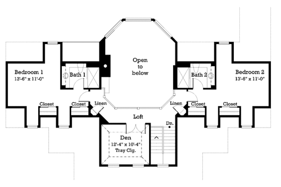 Floor Plan - Upper Floor for Victorian House Plan #930-213 - 3 bed, 3.5 bath