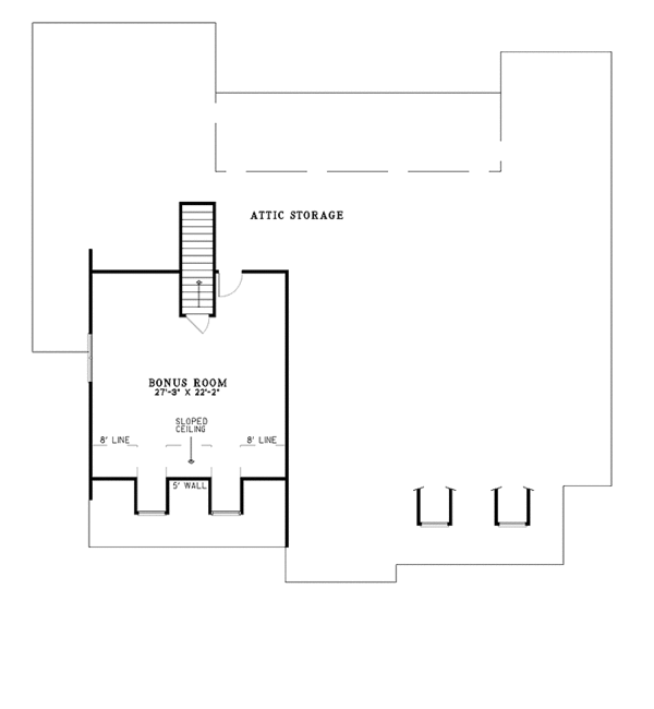 Architectural House Design - Country Floor Plan - Upper Floor Plan #17-2799