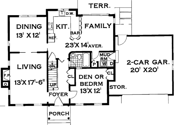 Colonial Floor Plan - Main Floor Plan #3-247