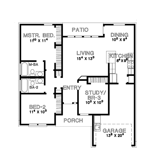 Architectural House Design - Country Floor Plan - Main Floor Plan #472-309