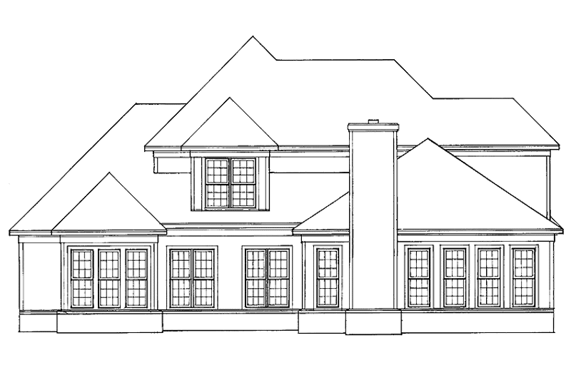 Dream House Plan - Exterior - Rear Elevation for Traditional House Plan #952-85 - 4 bed, 2.5 bath