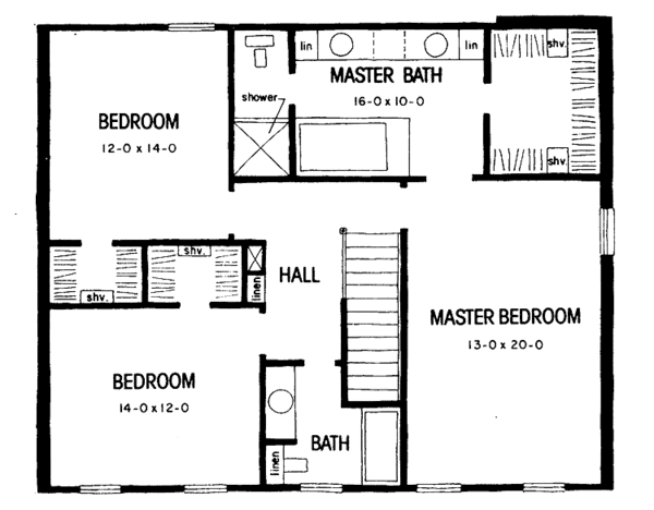 Dream House Plan - Country Floor Plan - Upper Floor Plan #36-524
