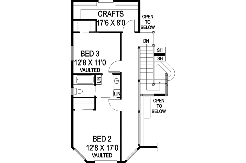 Home Plan - Floor Plan - Upper Floor for Country House Plan #60-717 - 3 bed, 2.5 bath
