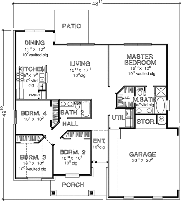 House Design - Country Floor Plan - Main Floor Plan #472-421