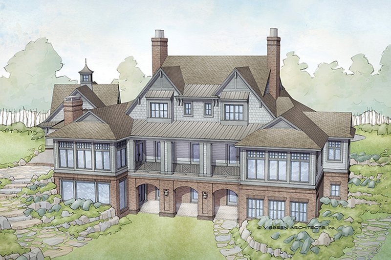 Architectural House Design - Exterior - Rear Elevation for Country House Plan #928-285 - 4 bed, 4.5 bath