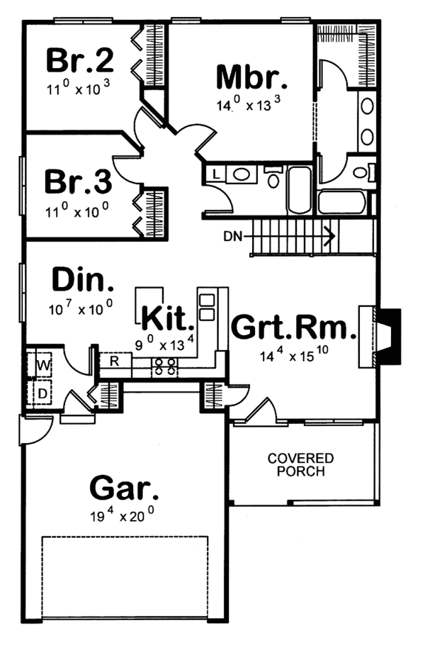 Dream House Plan - Traditional Floor Plan - Main Floor Plan #20-2223