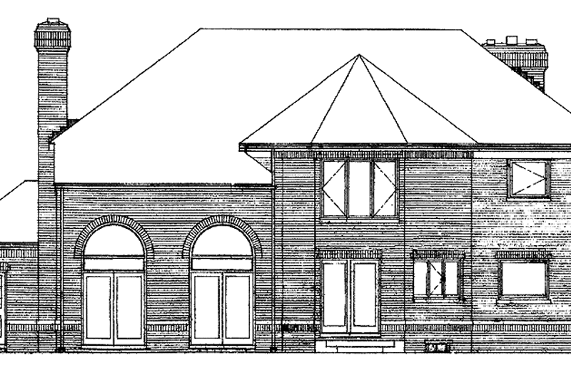 House Plan Design - Exterior - Rear Elevation for Colonial House Plan #72-1023 - 4 bed, 3.5 bath