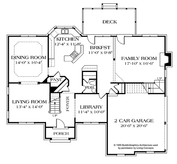Dream House Plan - Colonial Floor Plan - Main Floor Plan #453-351