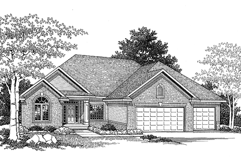 House Blueprint - Traditional Exterior - Front Elevation Plan #70-1373