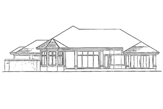 Exterior - Rear Elevation for Mediterranean House Plan #930-47 - 3 bed, 3.5 bath