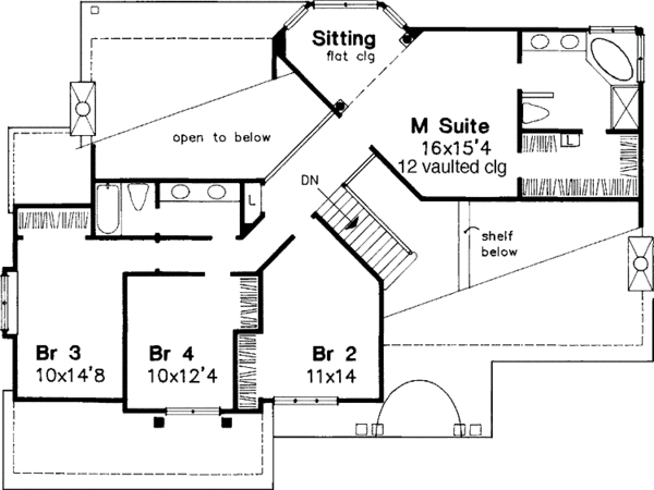 Home Plan - Traditional Floor Plan - Upper Floor Plan #320-634