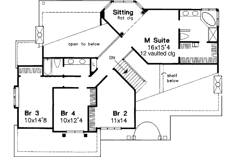 Home Plan - Floor Plan - Upper Floor for Traditional House Plan #320-634 - 4 bed, 3 bath