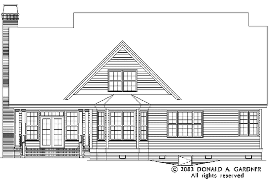 Exterior - Rear Elevation for Classical House Plan #929-543 - 3 bed, 2.5 bath