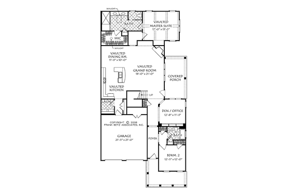 Floor Plan - Main Floor for Craftsman House Plan #927-505 - 4 bed, 3 bath