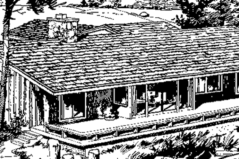 Home Plan - Exterior - Rear Elevation for Contemporary House Plan #320-808 - 3 bed, 2 bath
