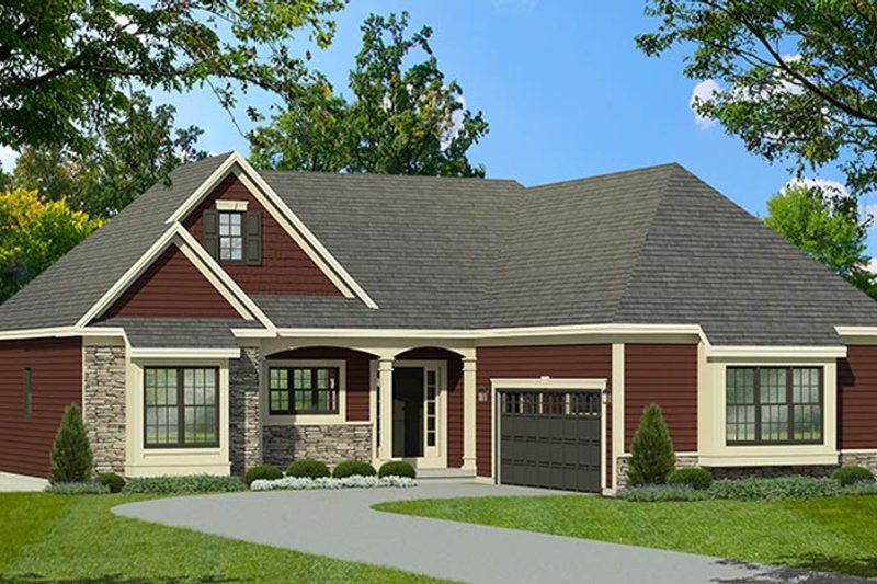 Dream House Plan - Exterior - Front Elevation 3 for Ranch House Plan #1010-190 - 3 bed, 2 bath