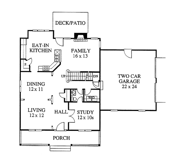 House Plan Design - Country Floor Plan - Main Floor Plan #1053-23