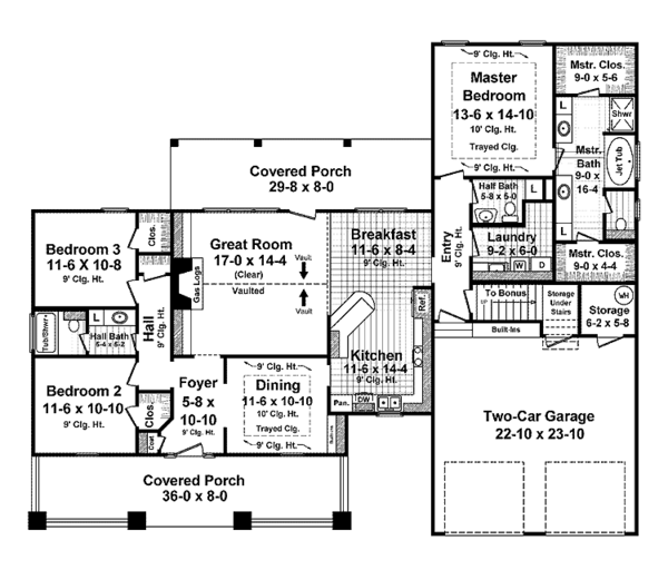House Plan Design - Country Floor Plan - Main Floor Plan #21-427