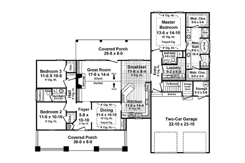 Home Plan - Floor Plan - Main Floor for Country House Plan #21-427 - 3 bed, 2.5 bath
