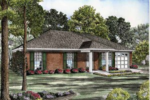 Colonial Exterior - Front Elevation Plan #17-3129