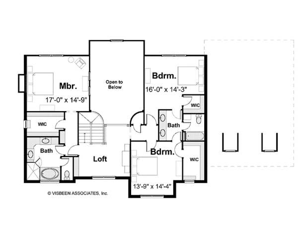Architectural House Design - Classical Floor Plan - Upper Floor Plan #928-205