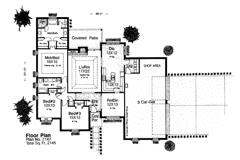Dream House Plan - Floor Plan - Main Floor for Ranch House Plan #310-1122 - 3 bed, 2 bath