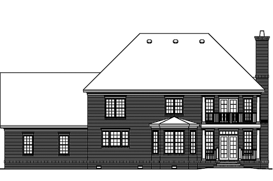 Exterior - Rear Elevation for Classical House Plan #929-626 - 3 bed, 2.5 bath