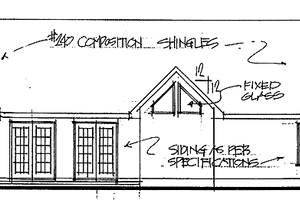 Exterior - Rear Elevation for Ranch House Plan #56-660 - 3 bed, 2 bath
