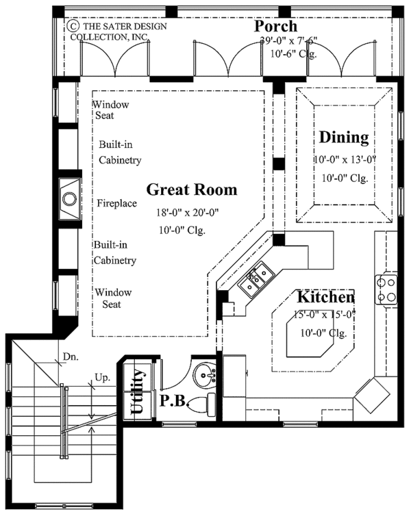 House Blueprint - Craftsman Floor Plan - Main Floor Plan #930-169