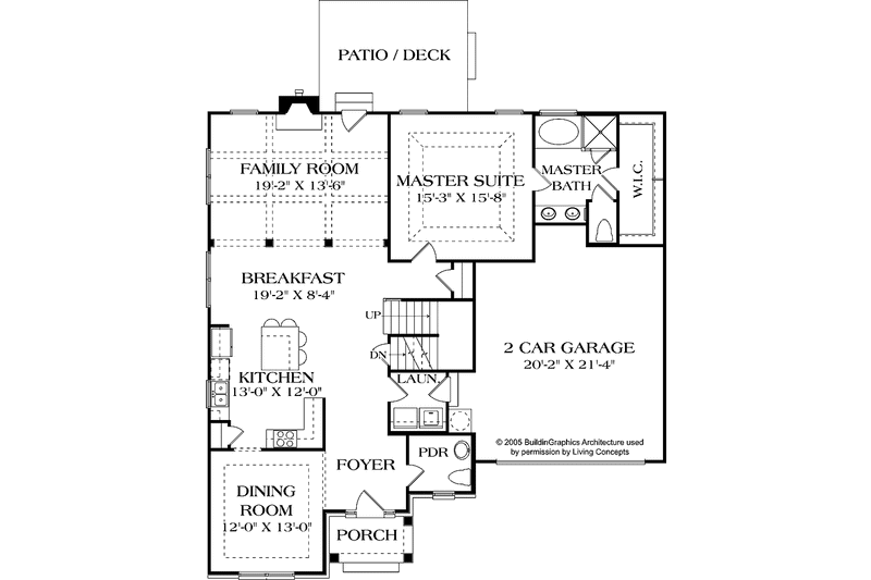 Architectural House Design - Floor Plan - Main Floor for Traditional House Plan #453-538 - 5 bed, 3.5 bath