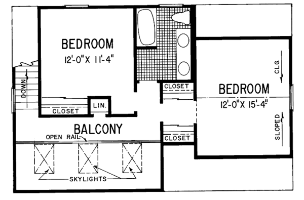 House Plan Design - Contemporary Floor Plan - Upper Floor Plan #72-1059