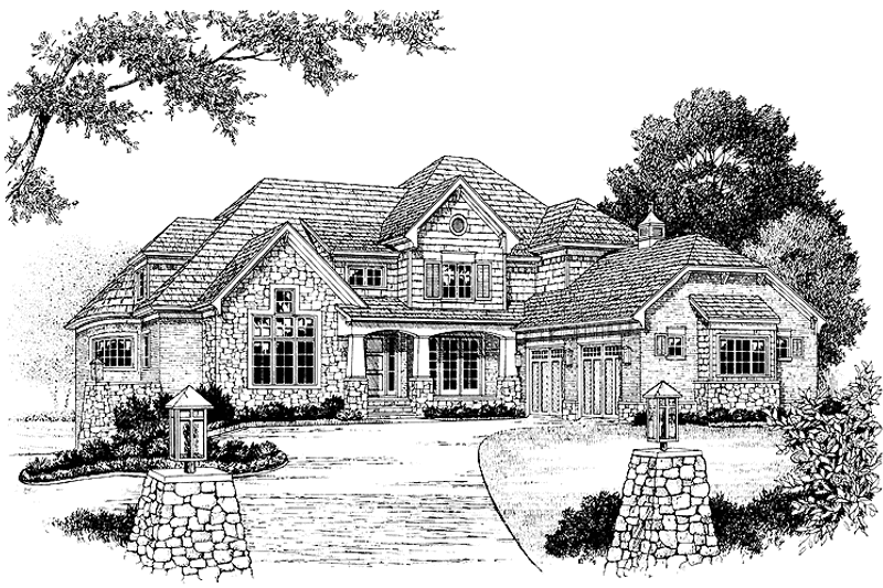 Home Plan - Exterior - Front Elevation 3 for Craftsman House Plan #453-382 - 4 bed, 4.5 bath